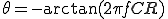  \theta = -\arctan(2\pi f CR) 