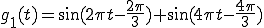  g_{1}(t) = \sin(2\pi t - \frac{2\pi}{3} ) + \sin(4\pi t - \frac{4\pi}{3}) 