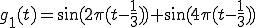  g_{1}(t) = \sin(2\pi(t - \frac{1}{3}) ) + \sin(4\pi (t - \frac{1}{3}) )