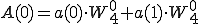  A(0) = a(0)\cdot W_4^{0} + a(1)\cdot W_4^{0}