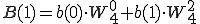  B(1) = b(0)\cdot W_4^{0} + b(1)\cdot W_4^{2}