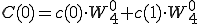  C(0) = c(0)\cdot W_4^{0} + c(1)\cdot W_4^{0}