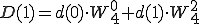  D(1) = d(0)\cdot W_4^{0} + d(1)\cdot W_4^{2}