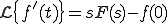 {\cal L}\{f'(t)\} = sF(s) - f(0) 