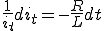 \frac{1}{i_t} di_t = -\frac{R}{L} dt 