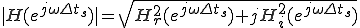  | H(e^{j\omega\Delta t_s}) |=  \sqrt{ H_{r}^{2}(e^{j\omega\Delta t_s}) + j H_{i}^{2}(e^{j\omega\Delta t_s})} 