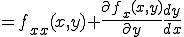  = f_{xx}(x,y) + \frac{\partial~f_{x}(x,y)}{\partial~y}\frac{dy}{dx} 