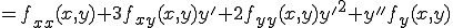  =  f_{xx}(x,y) + 3f_{xy}(x,y)y' + 2f_{yy}(x,y)y'^2 + y'' f_y(x,y)