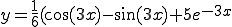  y = \frac{1}{6}(\cos(3x) - \sin(3x) + 5e^{-3x} 