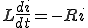  L\frac{di}{dt} = -Ri 