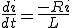  \frac{di}{dt} = \frac{-Ri}{L} 