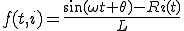  f(t,i) = \frac{\sin(\omega t + \theta) - Ri(t)}{L} 