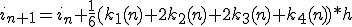  i_{n+1} = i_n + \frac{1}{6}( k_{1}(n) + 2k_{2}(n) + 2k_{3}(n) + k_{4}(n) )*h 