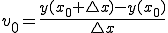  v_0 = \frac{ y(x_0 + \triangle{x}) - y(x_0) }{\triangle{x}}