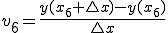  v_6 = \frac{ y(x_6 + \triangle{x}) - y(x_6) }{\triangle{x}}