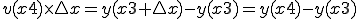 v(x4) \times \triangle x = y(x3+\triangle x)-y(x3) = y(x4) -y(x3)