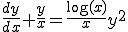  \frac{dy}{dx} + \frac{y}{x} = \frac{\log(x)}{x} y^2 